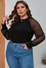 Immagine di PLUS SIZE RIBBED TOP WITH STRIPED SLEEVE